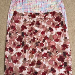 Merona & Ann Taylor Multicolor and Floral Pencil Skirt Set